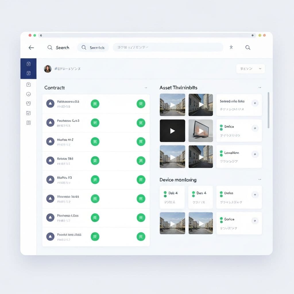 Desktop CMS dashboard interface