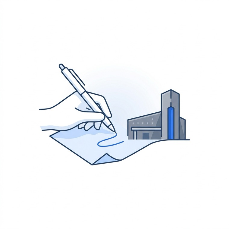 企業ごとの文脈に合わせて個別の営業文面を作成するイラスト