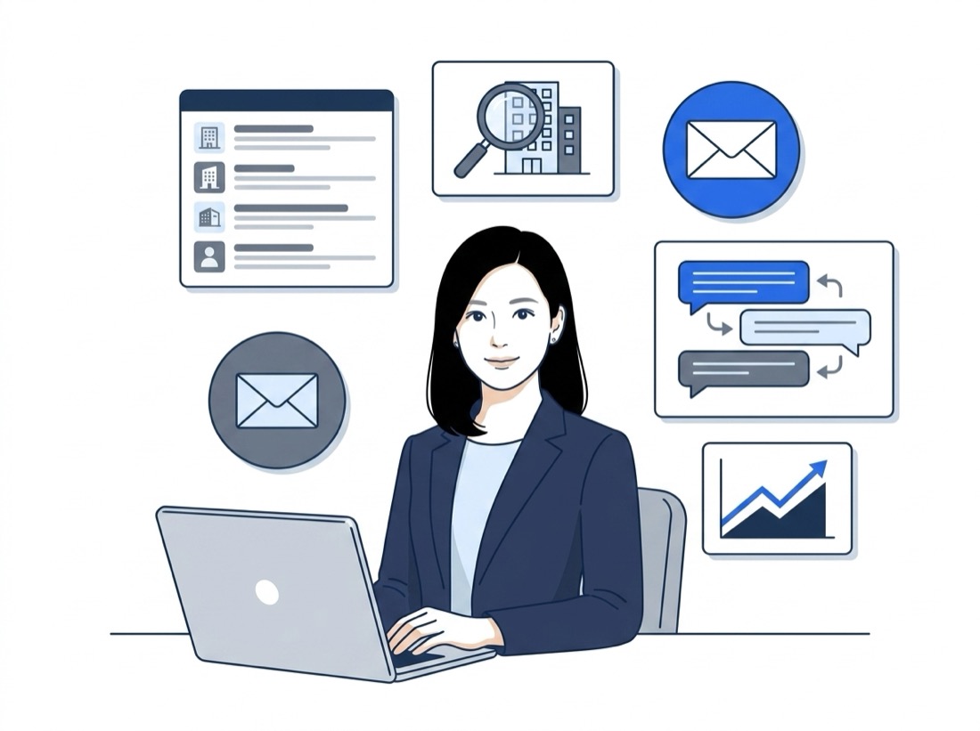 Kanae, the AI sales agent, runs target-list building, company research, message drafting, outreach, reply triage, and improvement end to end, freeing founders to focus on high-value work